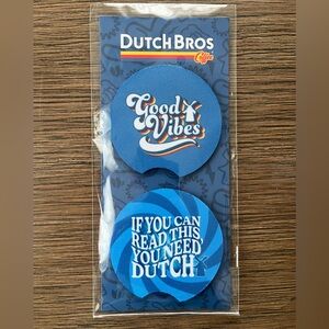 Dutch Bros Blue Coaster Pair